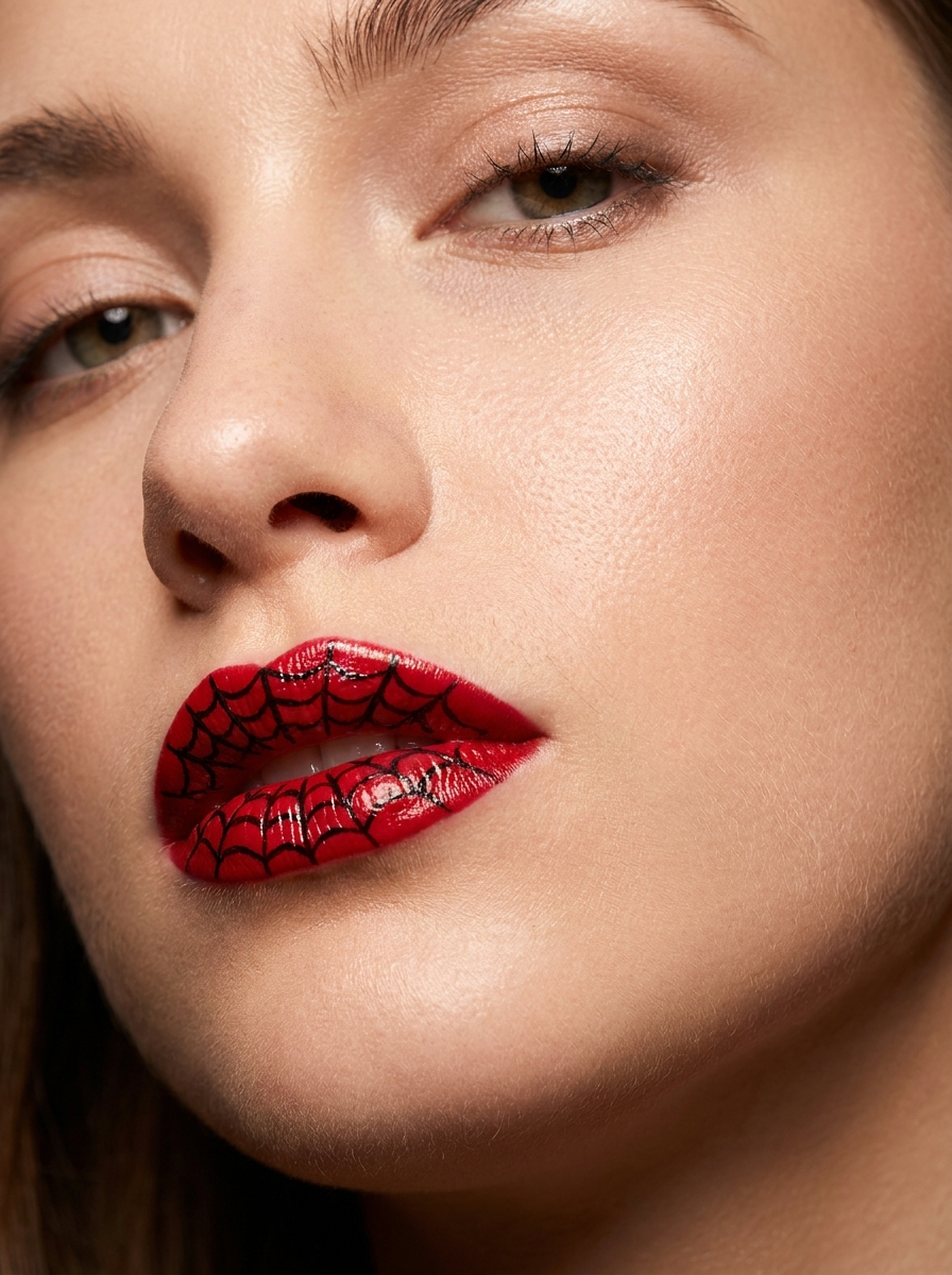 Spiderman Lippenlook als Spiderman Makeup Inspiration 2026